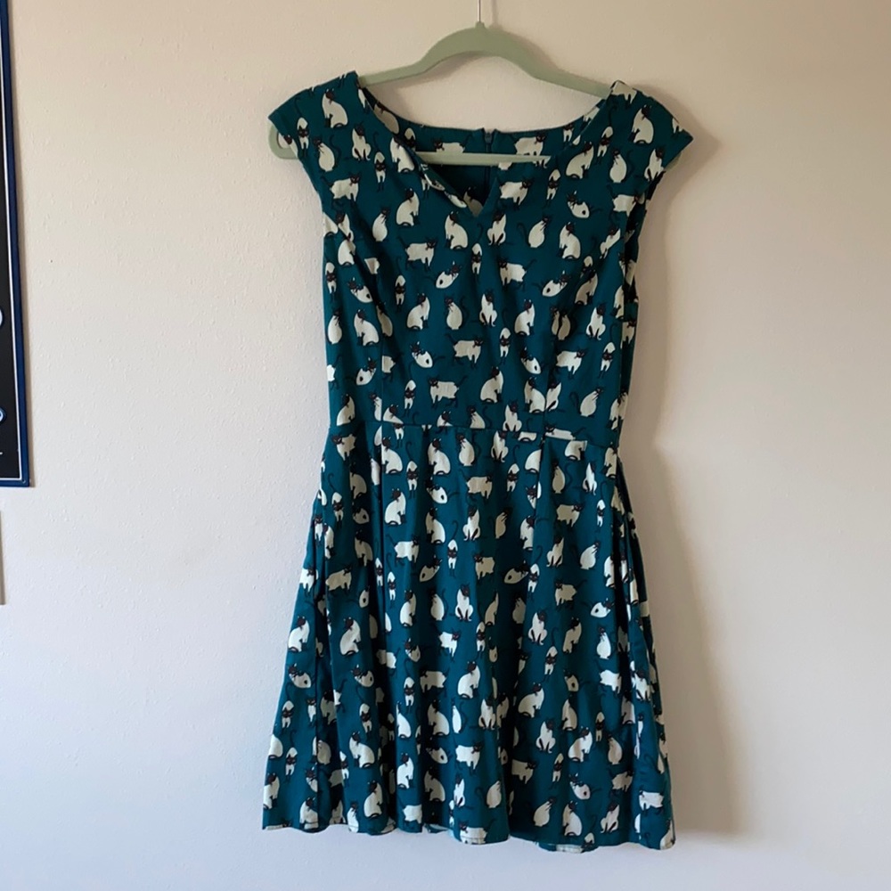 Teal Cat Dress